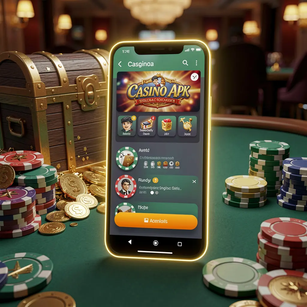 Glowing smartphone displaying RM 666 Casino APK app layout with treasure chest, chips, and coins nearby in a luxury 3D render Glowing smartphone displaying RM 666 Casino APK app layout with treasure chest, chips, and coins nearby in a luxury 3D render